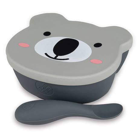 Bol à ventouse en silicone + cuillère - koala Grey 1 - vertbaudet enfant 