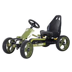 Jouet-Jeux de plein air-Sports de glisse et à roues-Kart à pédales enfant militaire siège réglable frein manuel roues ar carter fermé