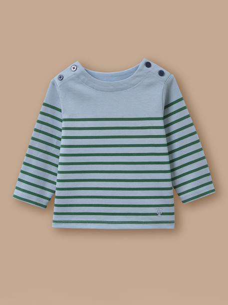 T-shirt marinière boutonné bébé  - vertbaudet enfant
