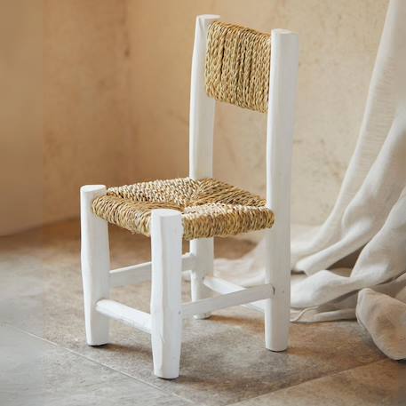 Chaise enfant bois blanc et doum Blanc 3 - vertbaudet enfant 