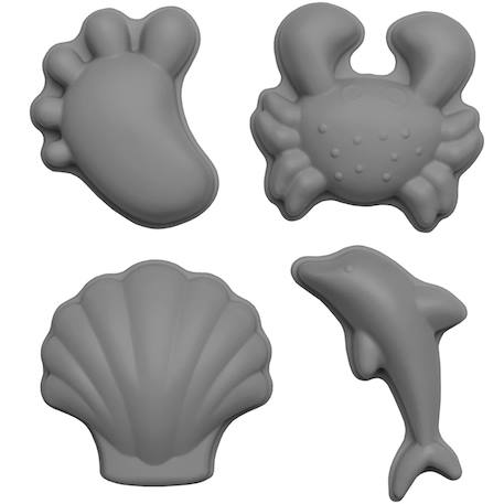 Set de 4 moules de plage en silicone souple Green+Grey+Rose+Rouge+Violet 3 - vertbaudet enfant 
