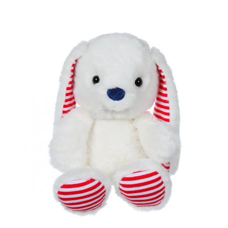 Peluche - peluche les marinières - lapin blanc rayures rouges - 24 cm Red 1 - vertbaudet enfant 