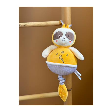 Boîte à musique bebe bamboo - paresseux - 26 cm Yellow 1 - vertbaudet enfant 