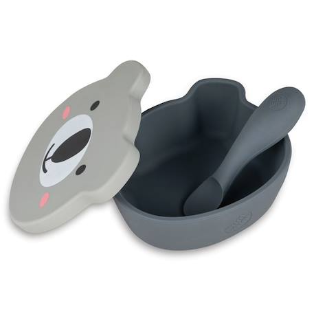 Bol à ventouse en silicone + cuillère - koala Grey 2 - vertbaudet enfant 