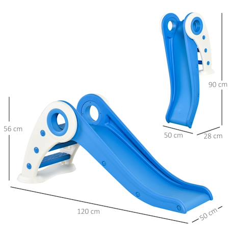 Toboggan enfant pliable usage intérieur extérieur dim. 120l x 50l x 56h cm hdpe Blue 3 - vertbaudet enfant 