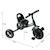 Tricycle enfant multi-équipé garde-boue sonnette pédales antidérapantes siège réglable 2 positions avec dossier Black 3 - vertbaudet enfant 