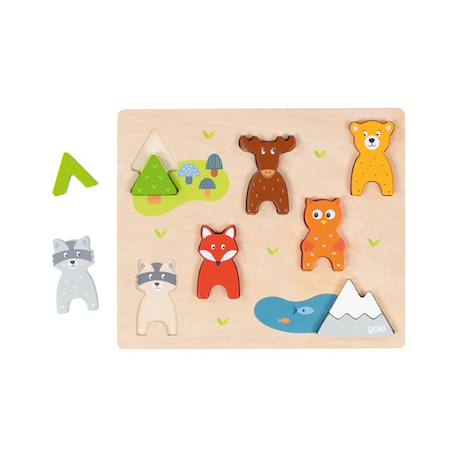 Puzzle et figurine  animaux de la forêt Multi-coloured 2 - vertbaudet enfant 