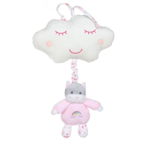 Boîte à musique rainbow chat - 32 cm Pink 1 - vertbaudet enfant 