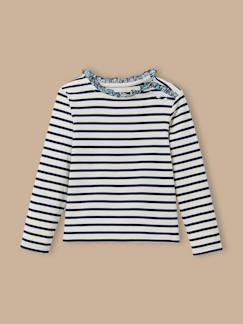 T-shirt marinière fille tissu liberty  - vertbaudet enfant