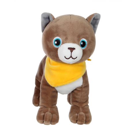 Peluche - peluche chien fun kitties sonore, marron foulard jaune - 17 cm Yellow 3 - vertbaudet enfant 