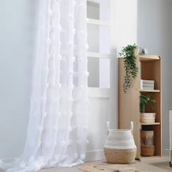 Linge de maison et décoration-Décoration-Voilage pompons brodés