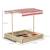Bac à sable bois carré dim. 1,18l x 1,18l x 1,18h m - hauteur, inclinaison toit réglables, refermable - 2 bacs - bois sapin autoclave Red 3 - vertbaudet enfant 