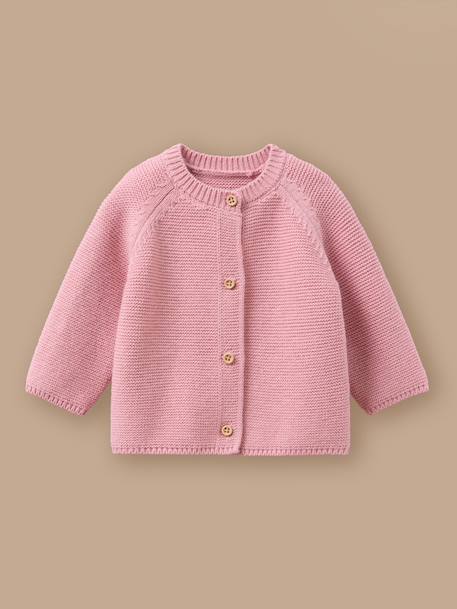 Cardigan bébé en coton biologique Rose fonce 1 - vertbaudet enfant 