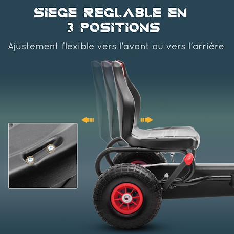Kart à pédales enfant go kart formule 1 racing super power 5 aileron avant pneus gonflables caoutchouc Blue+Green+Pink+Red 22 - vertbaudet enfant 