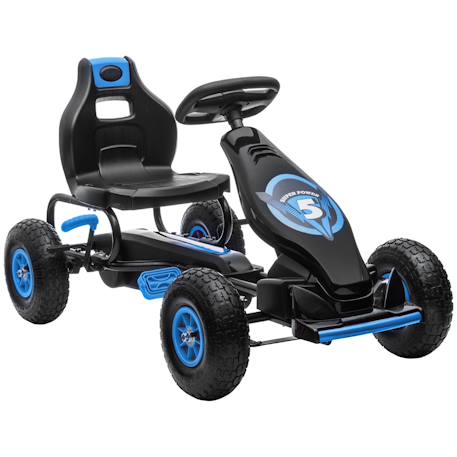 Kart à pédales enfant go kart formule 1 racing super power 5 aileron avant pneus gonflables caoutchouc Blue+Green+Pink+Red 1 - vertbaudet enfant 