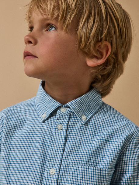 Chemise garçon vichy Bleu 3 - vertbaudet enfant 
