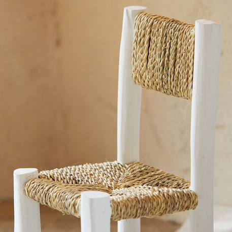 Chaise enfant bois blanc et doum Blanc 2 - vertbaudet enfant 
