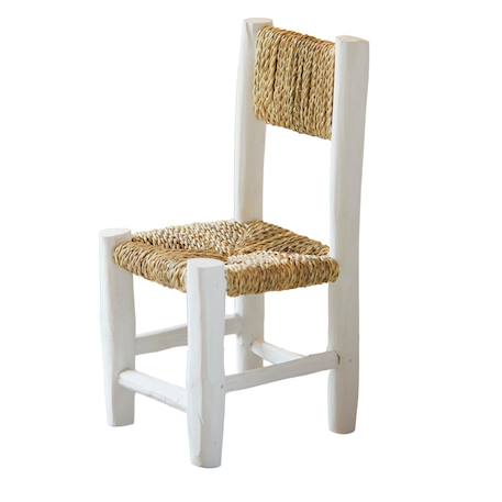 Chaise enfant bois blanc et doum Blanc 1 - vertbaudet enfant 