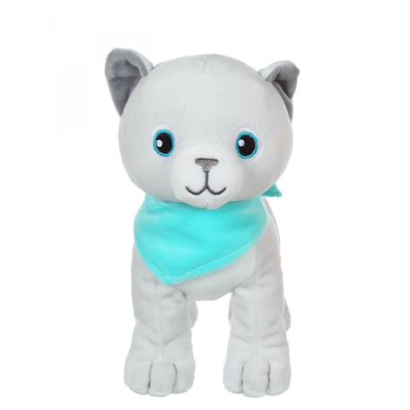 Peluche - peluche chien fun kitties sonore, gris foulard turquoise - 17 cm Blue 3 - vertbaudet enfant 