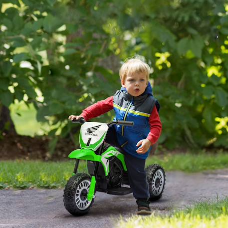 Moto cross électrique enfant 3 roues licence officielle honda crf 450 r 3 km/h max. Fonctions sonores Green+Grey 2 - vertbaudet enfant 