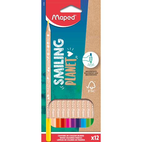 Fille-Accessoires-Fourniture scolaire-Crayons de couleur smiling planet en bois