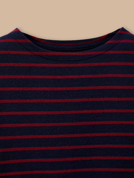 T-shirt marinière garçon Rayure bico bleu+Rayure bordeaux 4 - vertbaudet enfant 