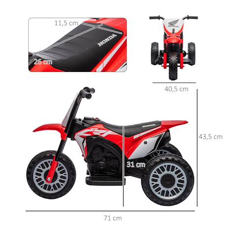 Moto cross électrique enfant 3 roues licence officielle honda crf 450 r 3 km/h max. Fonctions sonores Grey+Red 6 - vertbaudet enfant 
