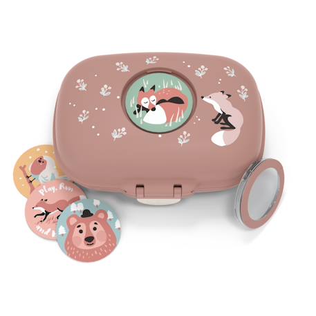 Boite à goûter enfant 600ml gram Blanc/rose+Bleu capy+Bleu dino+Bleu infinity+Bleu wolf+Cannelle fox+Rose birds+Rose blush+Rose moka+Rose papercut+Vert forest+Vert natural+Vert raccoon 30 - vertbaudet enfant 