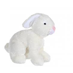 Peluche - peluche lapin flammé douceur blanc - 25 cm  - vertbaudet enfant