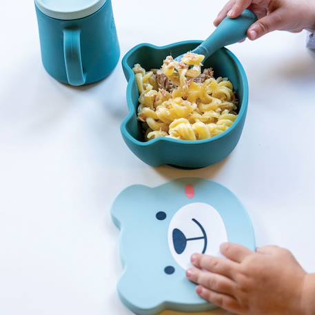 Bol à ventouse en silicone + cuillère - ourson bleu Blue 4 - vertbaudet enfant 