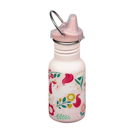 Gourde inox 355 ml bouchon sippy leaping unicorns Pink 1 - vertbaudet enfant 