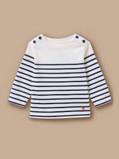 T-shirt marinière boutonné bébé  - vertbaudet enfant