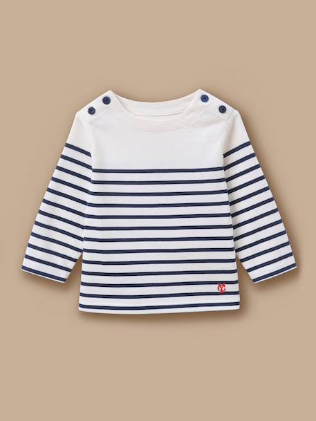 T-shirt marinière boutonné bébé  - vertbaudet enfant
