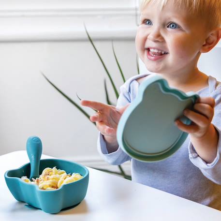 Assiette + bol ventousés en silicone ourson bleu Blue 3 - vertbaudet enfant 