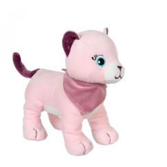 -Peluche - peluche chien fun kitties sonore, rose foulard parme - 17 cm