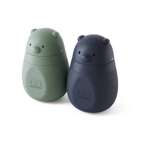 Gourde réutilisable avec tétine en silicone 150ml yummy Vert/bleu+Vert/rose 1 - vertbaudet enfant 