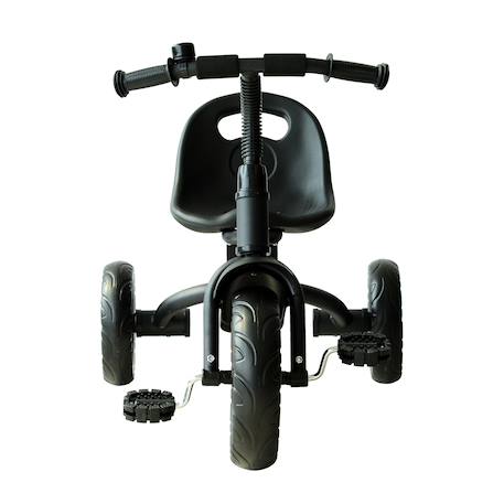 Tricycle enfant multi-équipé garde-boue sonnette pédales antidérapantes siège réglable 2 positions avec dossier Black 4 - vertbaudet enfant 