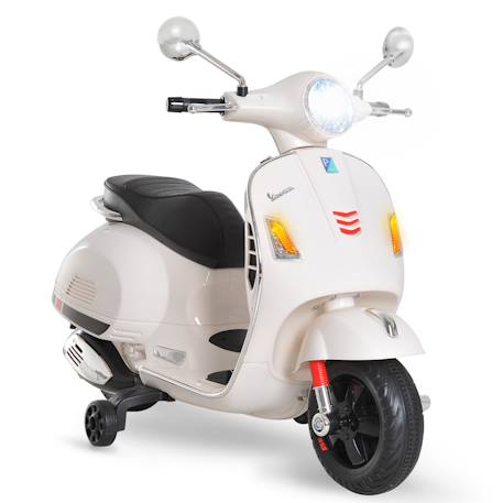 Scooter moto électrique enfant vespa 6v musique mp3 port usb klaxon phare feu ar White 1 - vertbaudet enfant 