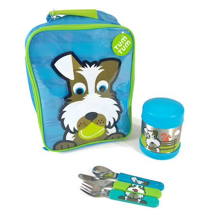 Lot de 3 couverts inox puzzle avec étui scruff Green 3 - vertbaudet enfant 