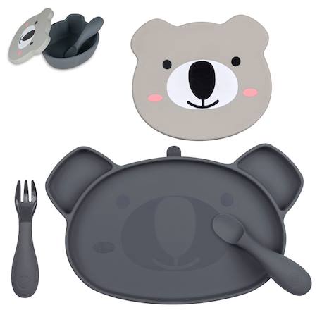 Assiette + bol ventousés en silicone koala Grey 1 - vertbaudet enfant 