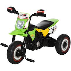 Jouet-Jeux de plein air-Sports de glisse et à roues-Trotinettes-Tricycle enfant moto cross effets musicaux et lumineux coffre rangement