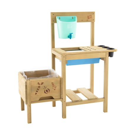 Table à rempoter pour enfant petit jardinier bois fsc® Marron - bleu - noir 2 - vertbaudet enfant 