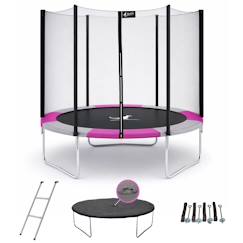 -Trampoline rond ø 300cm avec filet, échelle, bâche et kit ancrage - ralli 300