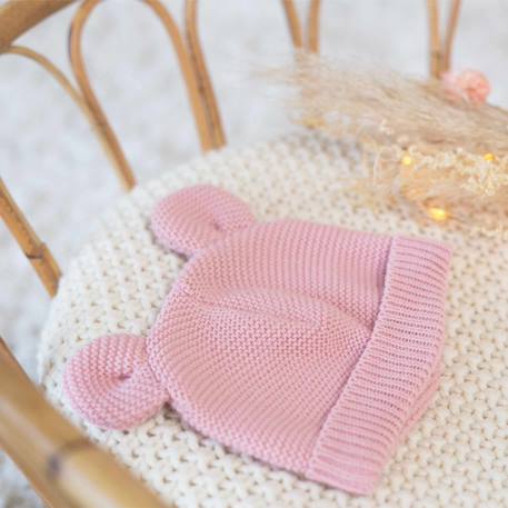 Bonnet en maille avec des petites oreilles #f2dddb 2 - vertbaudet enfant 