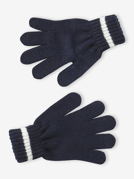 Ensemble garçon bonnet, snood et gants bleu nuit+gris chiné 3 - vertbaudet enfant 