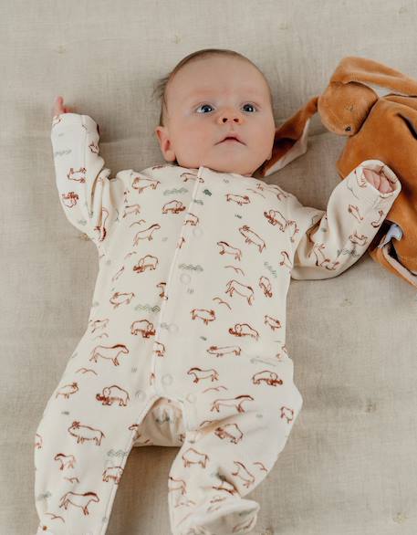 Pyjama bébé en velours avec imprimé mammouth White 2 - vertbaudet enfant 
