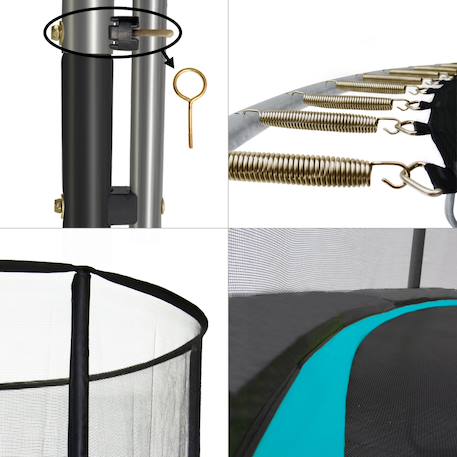 Trampoline ø 300cm + filet de sécurité + échelle + bâche - punchi 300 bleu Blue 4 - vertbaudet enfant 