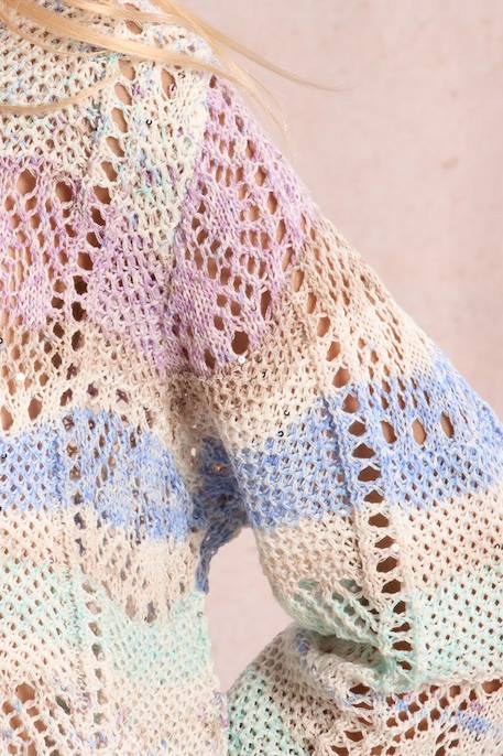 Pull tie-dye ajouré Mauve 2 - vertbaudet enfant 