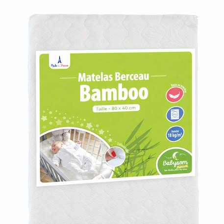 Matelas berceau bamboo | forme rectangulaire White 1 - vertbaudet enfant 
