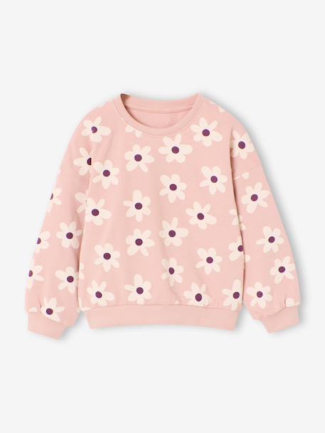 Sweat fille col rond écru+ivoire+rose pâle+taupe 7 - vertbaudet enfant 